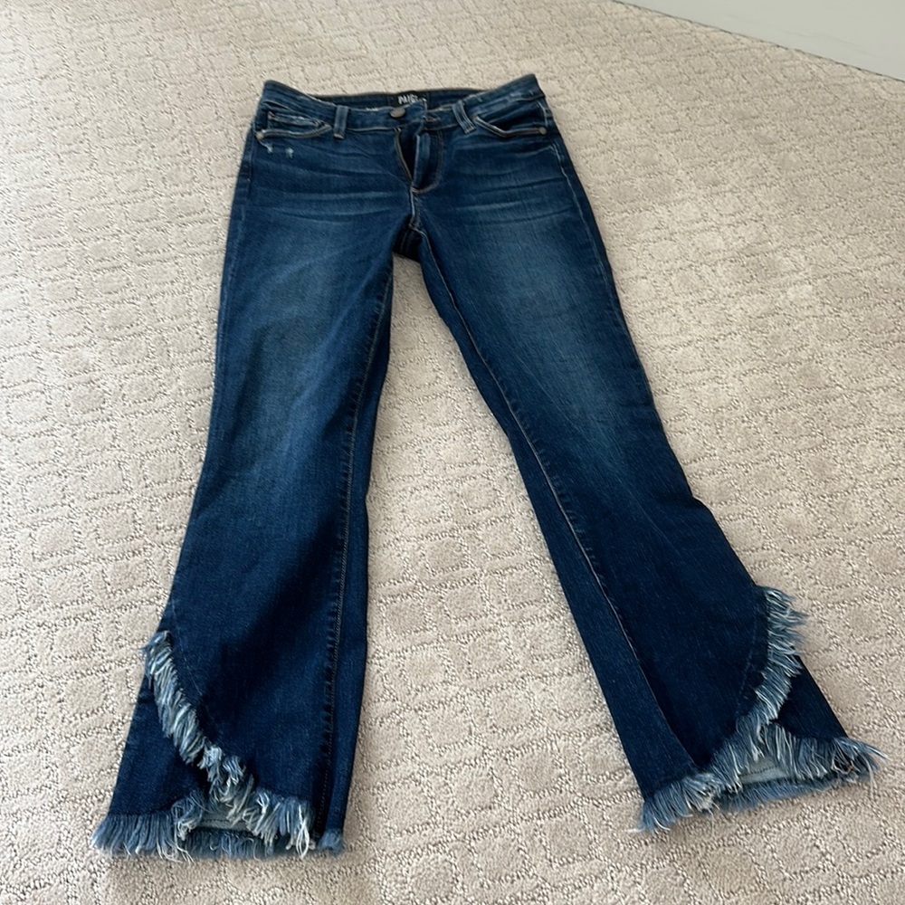 Paige crop fringe bottom Jean